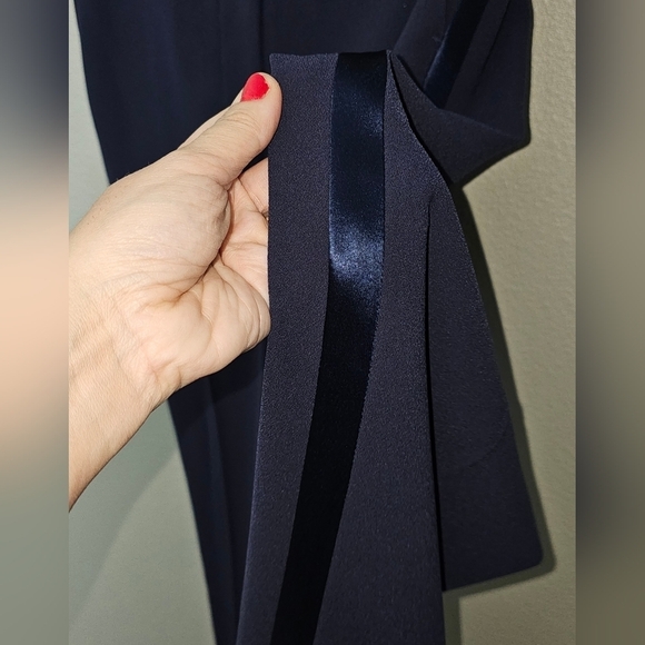 Boden Navy Blue Straight Leg Crepe Trouser Pants - Picture 8 of 10